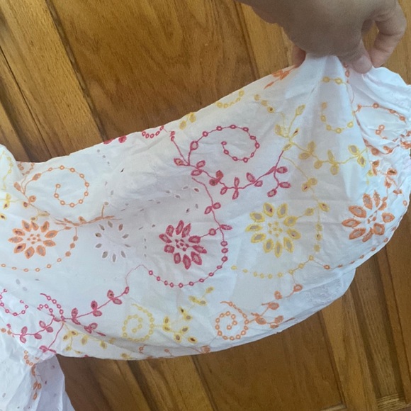 Anthropologie x Maeve White Colorful Floral Eyelet Long Sleeve - Picture 4 of 8